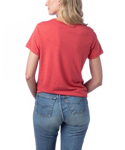 Women's Modal Tri-Blend Crew T-shirt Red $25.37 Tops