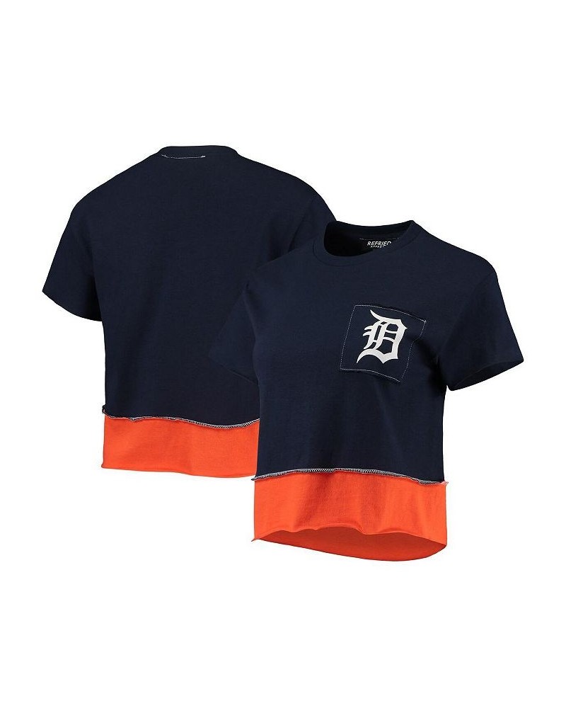 Women's Navy Detroit Tigers Cropped T-shirt Navy $34.19 Tops