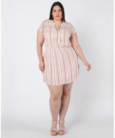 Trendy Plus Size Striped Sheath Dress Chai $16.13 Dresses