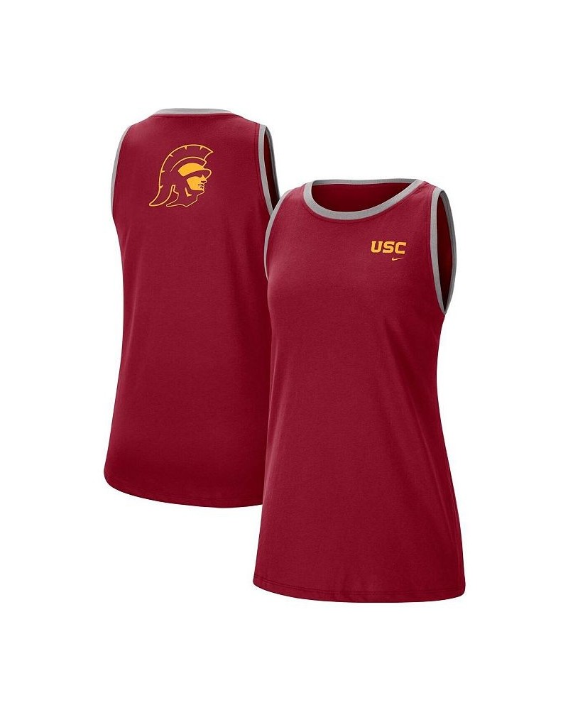 Women's Cardinal and Gray USC Trojans High Neck 2-Hit Performance Tank Top Cardinal, Gray $23.84 Tops