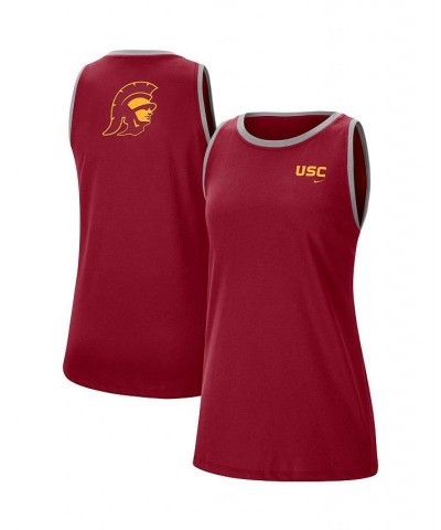 Women's Cardinal and Gray USC Trojans High Neck 2-Hit Performance Tank Top Cardinal, Gray $23.84 Tops