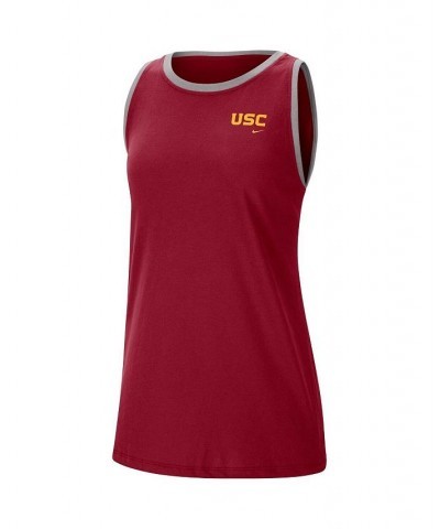 Women's Cardinal and Gray USC Trojans High Neck 2-Hit Performance Tank Top Cardinal, Gray $23.84 Tops