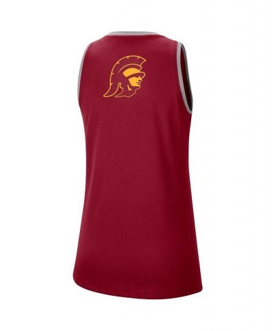 Women's Cardinal and Gray USC Trojans High Neck 2-Hit Performance Tank Top Cardinal, Gray $23.84 Tops