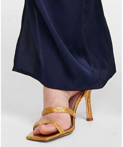 Plus Size High-Rise Slit-Cuff Wide-Leg Pants Blue $39.95 Pants