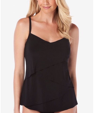 Chloe Tiered Tankini Top & Bottoms Black $48.96 Swimsuits