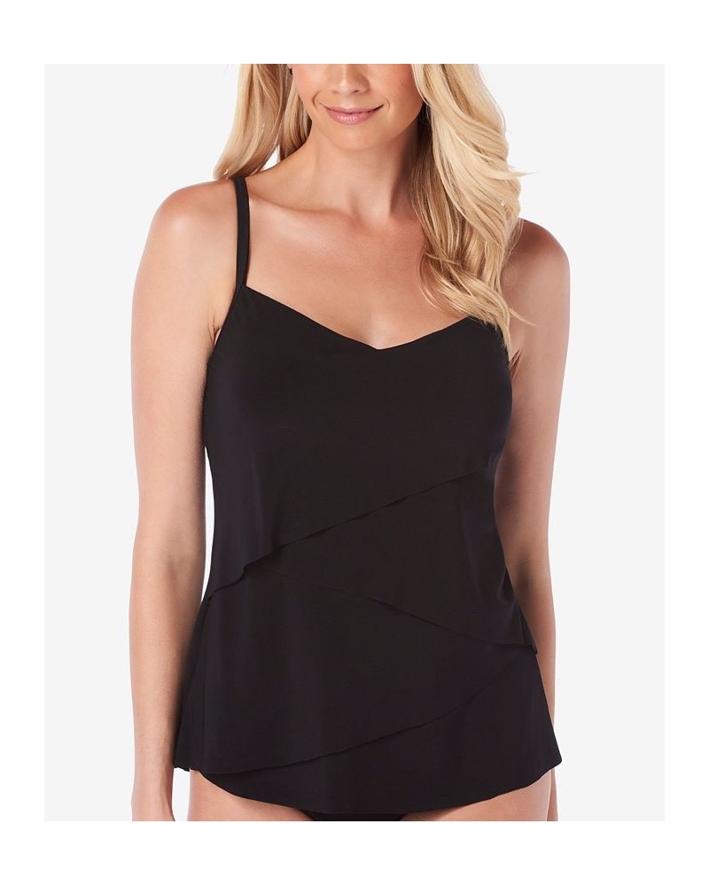 Chloe Tiered Tankini Top & Bottoms Black $48.96 Swimsuits