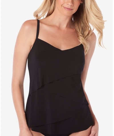 Chloe Tiered Tankini Top & Bottoms Black $48.96 Swimsuits