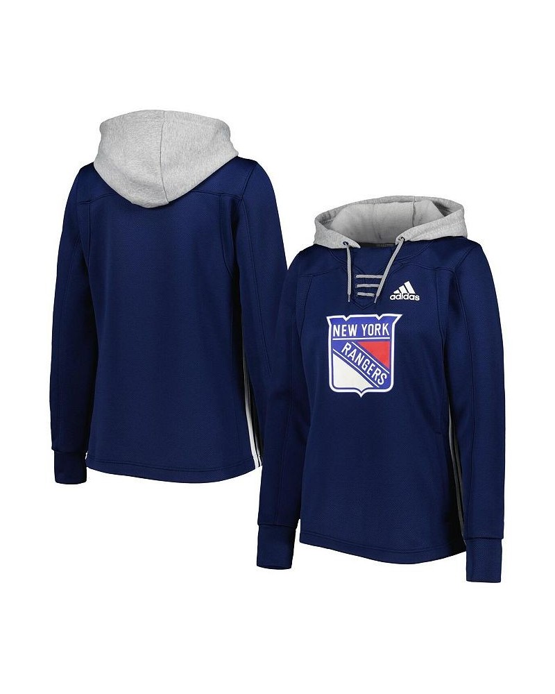 Women's Navy New York Rangers Skate Lace Primeblue Team Pullover Hoodie Navy $38.95 Sweatshirts