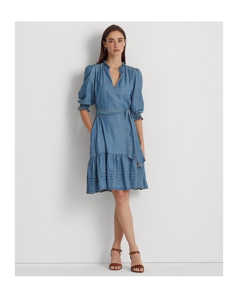 Women's Belted Denim Puff-Sleeve Dress Regular & Petite Salt Creek Wash $66.50 Dresses