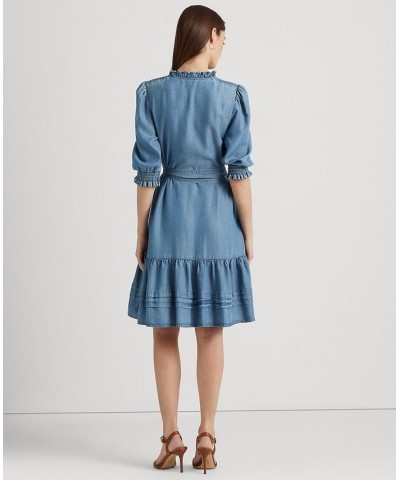 Women's Belted Denim Puff-Sleeve Dress Regular & Petite Salt Creek Wash $66.50 Dresses