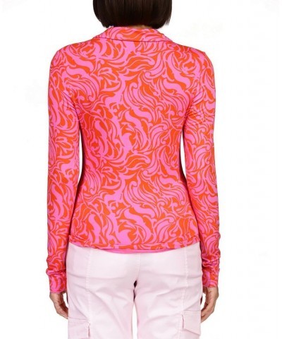 Dreamgirl Printed Shirt Pink $26.73 Tops