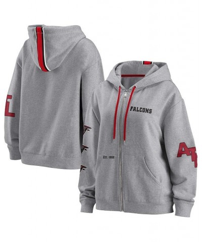 Women's Gray Atlanta Falcons Full-Zip Hoodie Gray $37.80 Sweatshirts