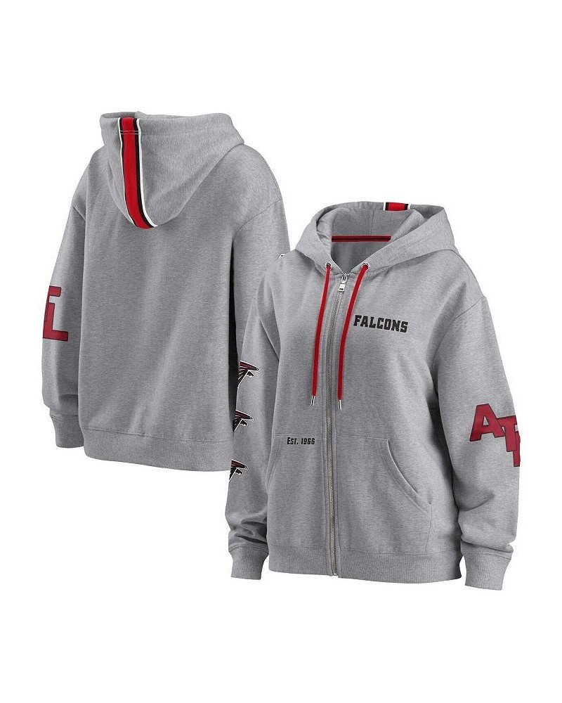 Women's Gray Atlanta Falcons Full-Zip Hoodie Gray $37.80 Sweatshirts