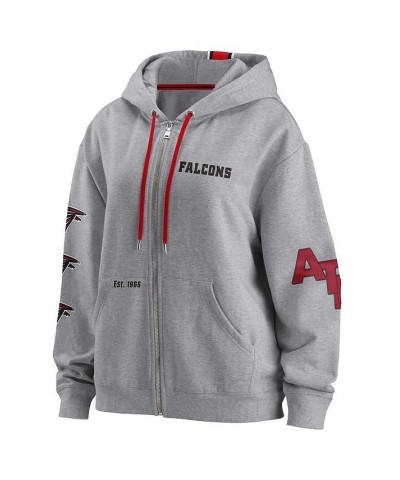 Women's Gray Atlanta Falcons Full-Zip Hoodie Gray $37.80 Sweatshirts