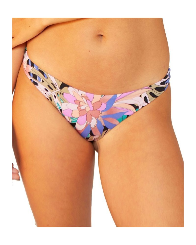 Juniors' Palm Paradise Printed Bikini Bottoms Black Multi $18.00 Swimsuits