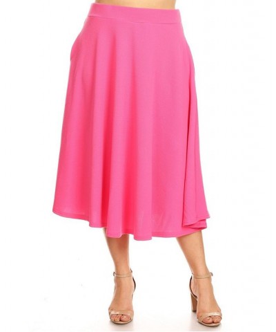 Plus Size Tasmin Flare Midi Skirt Pink $29.50 Skirts