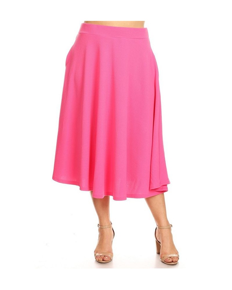 Plus Size Tasmin Flare Midi Skirt Pink $29.50 Skirts