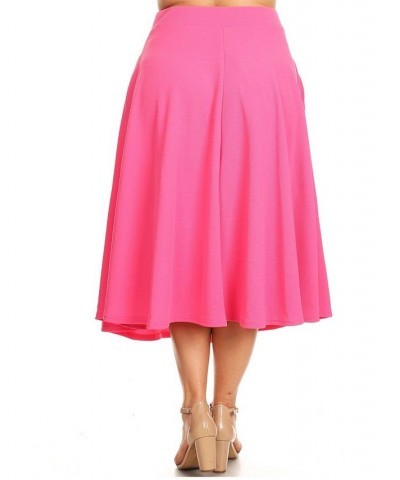 Plus Size Tasmin Flare Midi Skirt Pink $29.50 Skirts