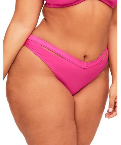 Demi Women's Plus-Size Swimwear Bra Swimwear Top & Demi Plus-Size Swimwear High-Waist Bikini Swimwear Bottom Dark pink $29.12...