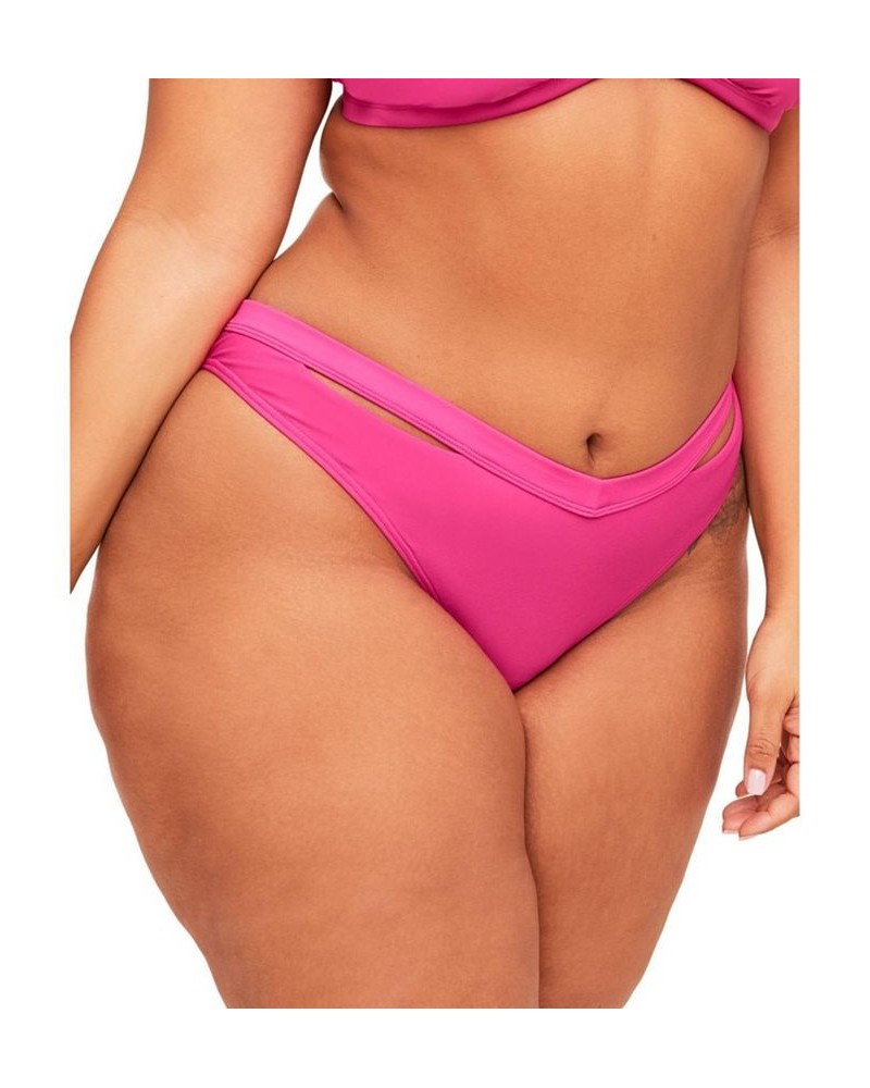 Demi Women's Plus-Size Swimwear Bra Swimwear Top & Demi Plus-Size Swimwear High-Waist Bikini Swimwear Bottom Dark pink $29.12...