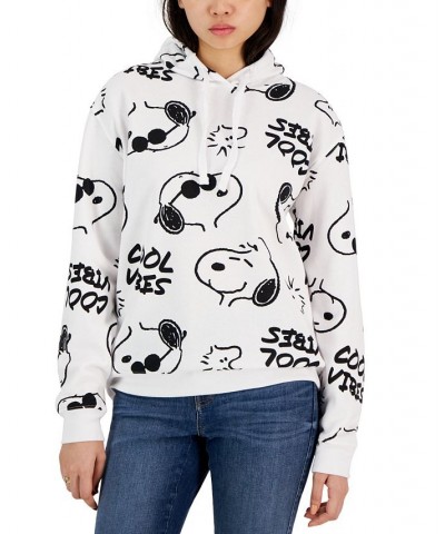 Juniors' Snoopy Cool Vibes Print Hoodie White $15.29 Tops