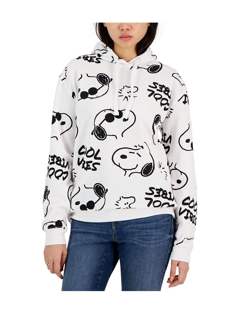 Juniors' Snoopy Cool Vibes Print Hoodie White $15.29 Tops