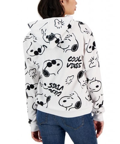 Juniors' Snoopy Cool Vibes Print Hoodie White $15.29 Tops