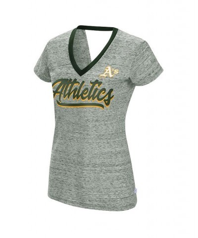 Women's Green Oakland Athletics Halftime Back Wrap Top V-Neck T-shirt Green $28.99 Tops