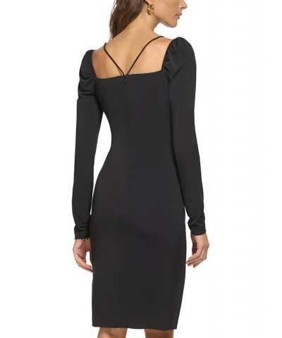 Women's Keyhole-Cutout Strappy Bodycon Dress Black $48.64 Dresses