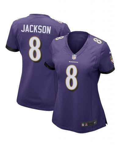 Women's Lamar Jackson Purple Baltimore Ravens Game Player Jersey Purple $51.80 Jersey