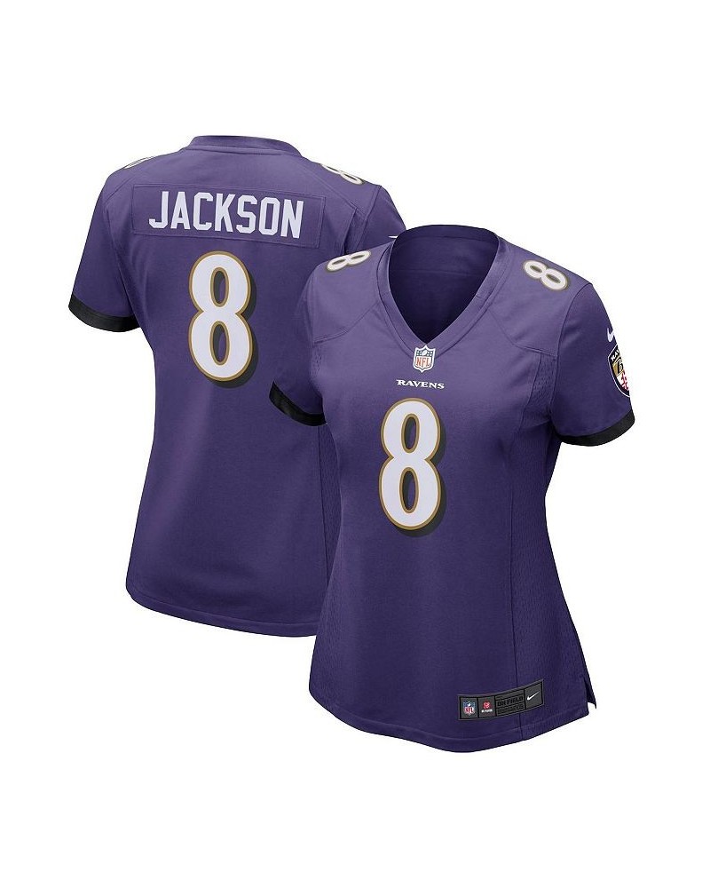 Women's Lamar Jackson Purple Baltimore Ravens Game Player Jersey Purple $51.80 Jersey