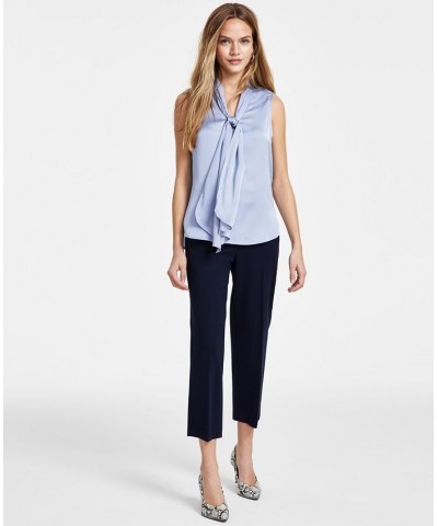 Women's Sleeveless Bow-Tie Blouse Moonstone $23.39 Tops