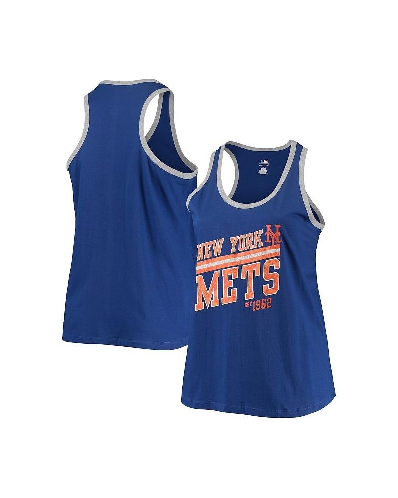 Women's Royal New York Mets Plus Size Racerback Ringer Tank Top Royal $20.00 Tops