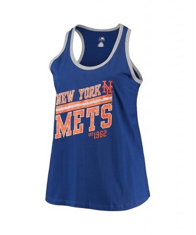 Women's Royal New York Mets Plus Size Racerback Ringer Tank Top Royal $20.00 Tops