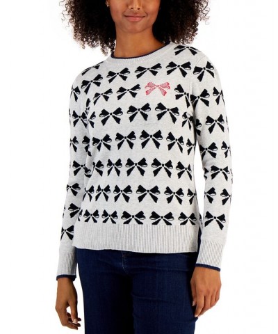 Women's Bow Sweater Slate Heather Combo $13.07 Sweaters