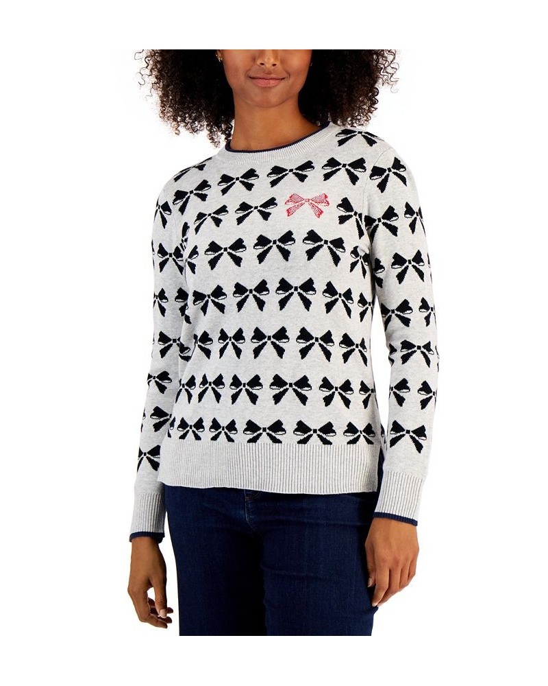 Women's Bow Sweater Slate Heather Combo $13.07 Sweaters