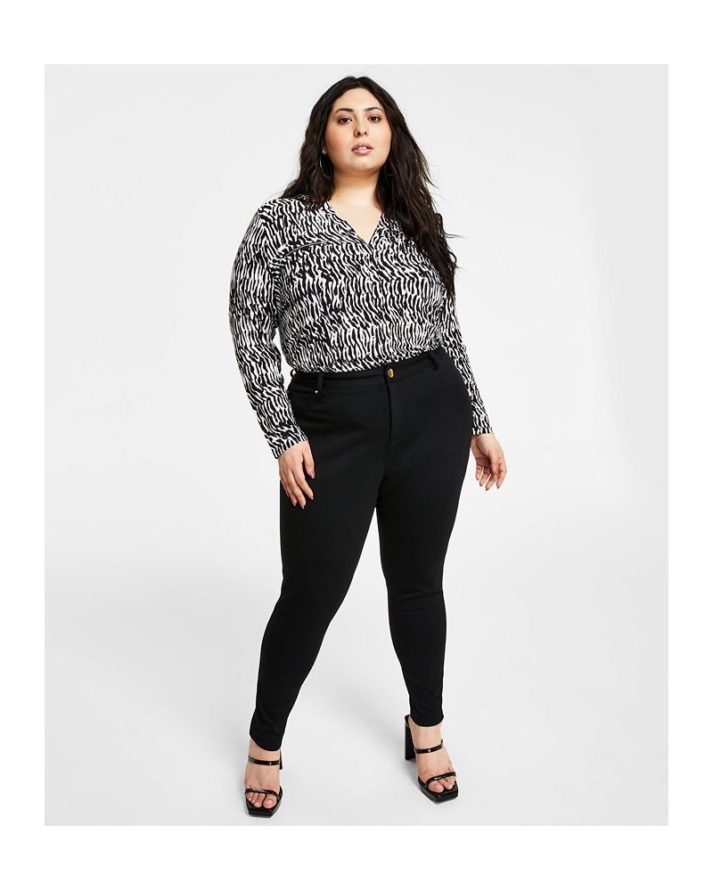 Plus Size Skinny Ponte Pants Deep Black $17.90 Pants