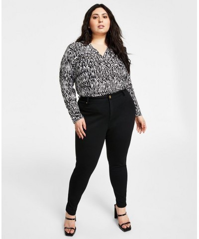 Plus Size Skinny Ponte Pants Deep Black $17.90 Pants