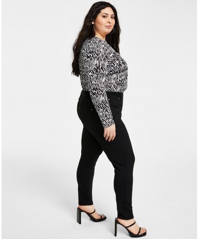 Plus Size Skinny Ponte Pants Deep Black $17.90 Pants