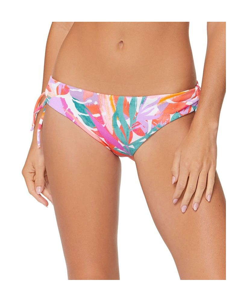 Juniors' Luna Textured Side-Tie Bikini Bottoms Miami Nights Multi $28.00 Swimsuits