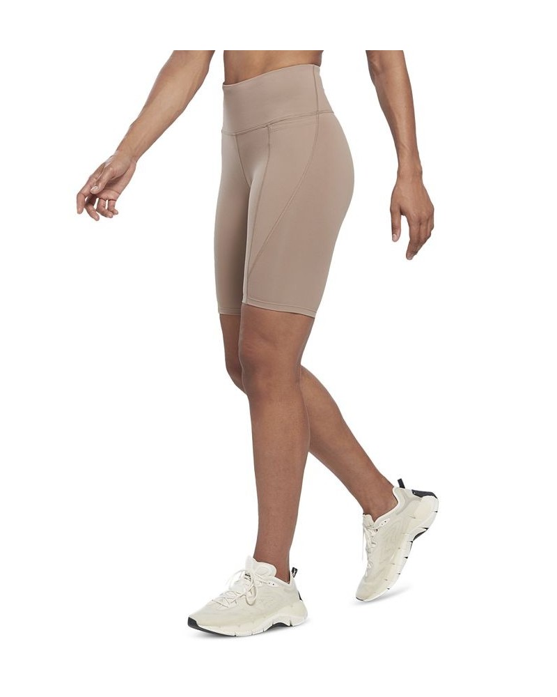 Women's Lux High-Rise Pull-On Bike Shorts Tan/Beige $30.25 Shorts