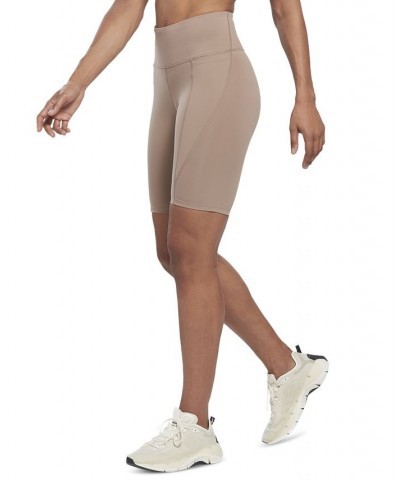 Women's Lux High-Rise Pull-On Bike Shorts Tan/Beige $30.25 Shorts