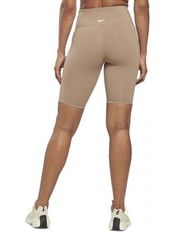 Women's Lux High-Rise Pull-On Bike Shorts Tan/Beige $30.25 Shorts