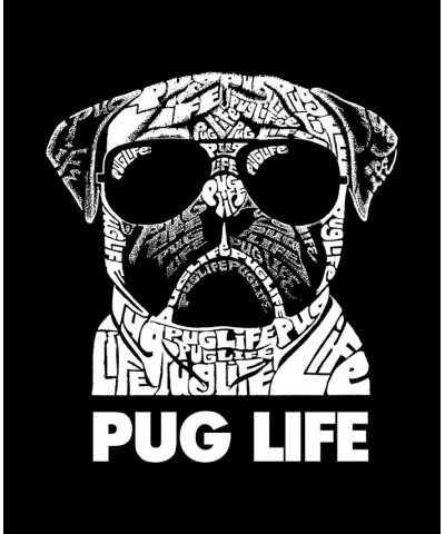 Women's Word Art Pug Life T-Shirt Pink $14.35 Tops