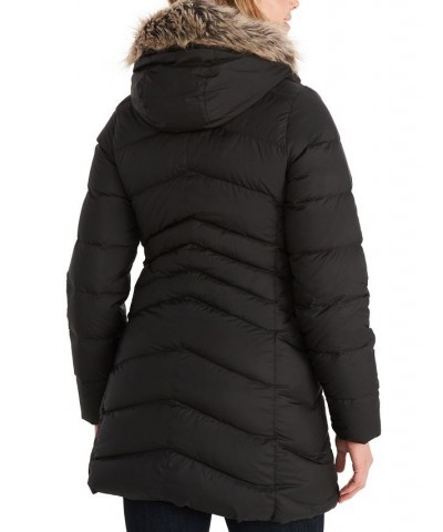 Women's Montreal Hooded Faux-Fur-Trim Coat Black $57.00 Coats