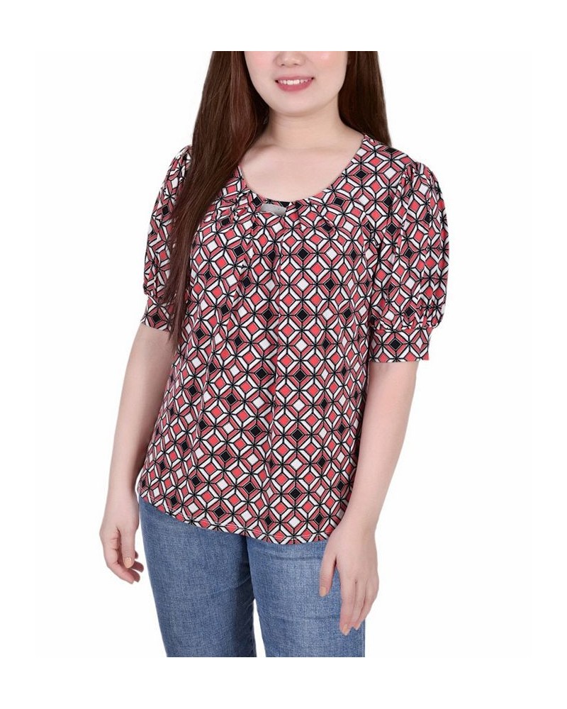 Petite Printed Balloon Sleeve Top Bittersweet Ivory $14.72 Tops