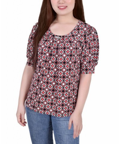 Petite Printed Balloon Sleeve Top Bittersweet Ivory $14.72 Tops