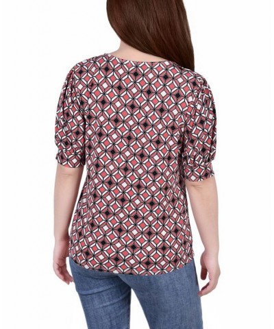 Petite Printed Balloon Sleeve Top Bittersweet Ivory $14.72 Tops