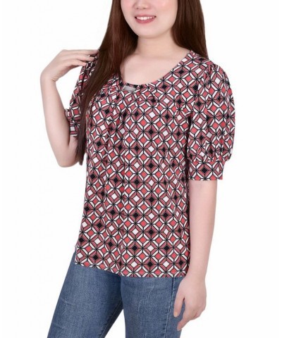 Petite Printed Balloon Sleeve Top Bittersweet Ivory $14.72 Tops