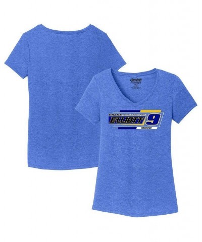 Women's Heathered Royal Chase Elliott V-Neck T-shirt Heathered Royal $23.19 Tops